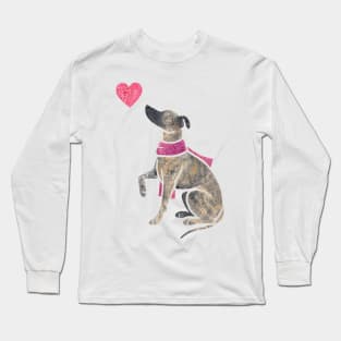 Watercolour Whippet Long Sleeve T-Shirt